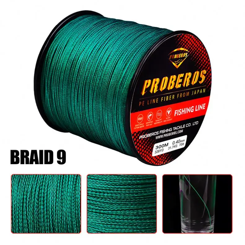 9 Strands Braided Fishing Line 300M 9 Weaves Braid PE Fishing Wire Multifilament Saltwater Line 15LB-100LB Wholesale