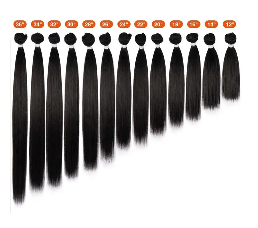 Noble Bone straight 12 to 36 inches natural black ombre blonde color high resistant fiber with closure synthetic hair bundles