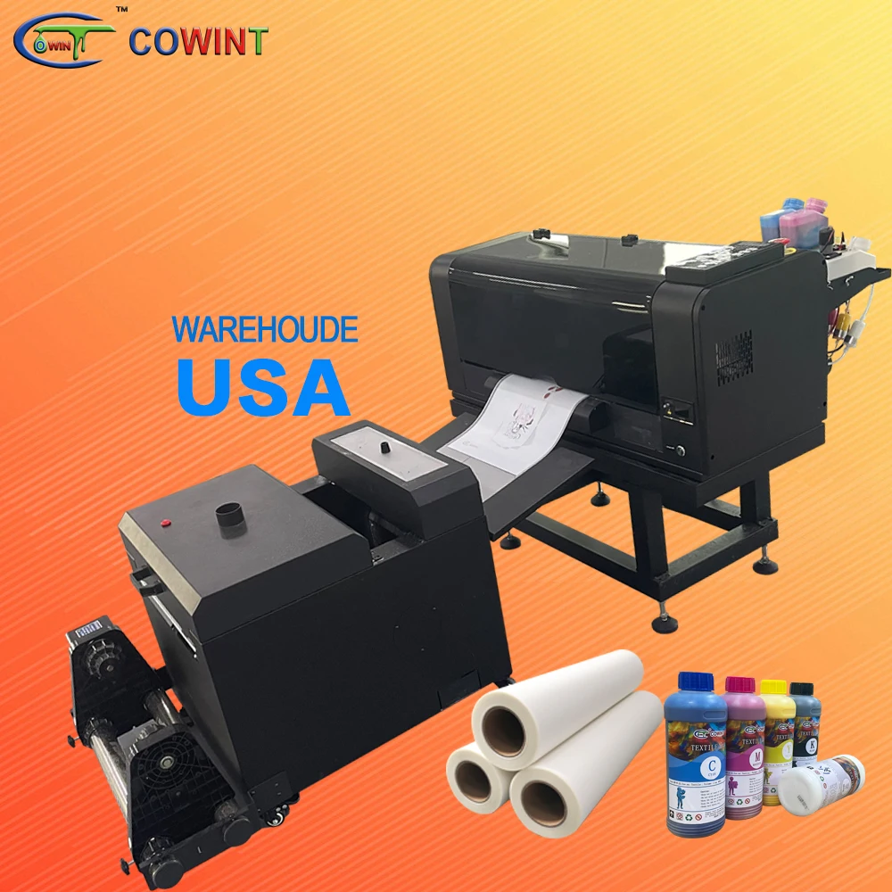 Cowint dual xp600 heads dtf inkjet printer for t shirt xp600 dtf printer roll a3 all-in-one printers 12 inch dtf machine a3