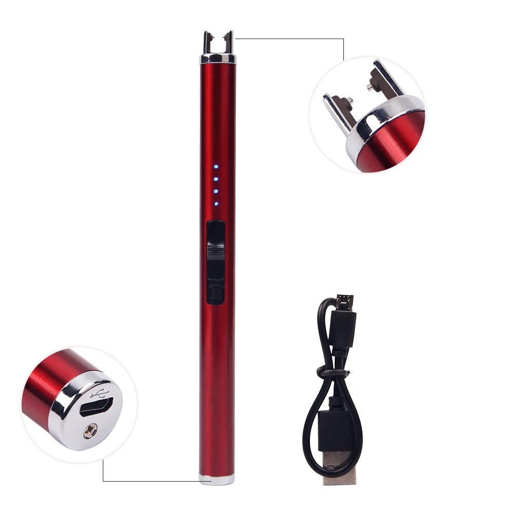 Luxury Windproof Flameless Arc Plasma Electronic Lighters Rechargeable USB Lighter Electric Lighter for Kitchen Gas Stove