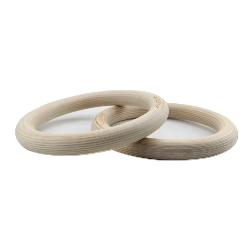 Strength Exercises Gym Wooden Rings with Adjustable Straps