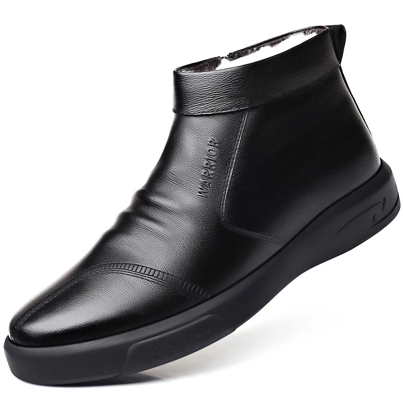 Новинка 2021, однотонная мужская обувь, Зимняя Теплая мужская повседневная обувь, ветрозащитная плюшевая модная мужская обувь