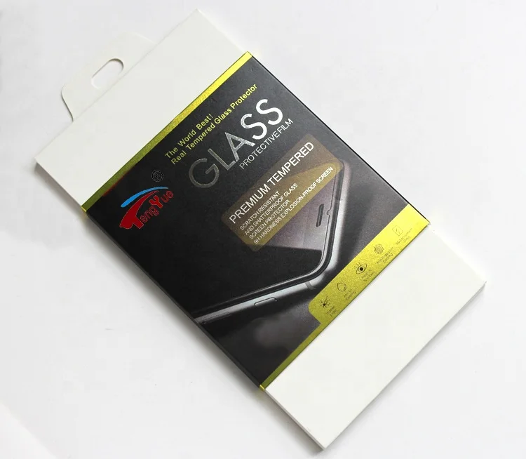 Envelop Shape Paper Printed Tempered Glass Phone Screen Protector Packaging Box