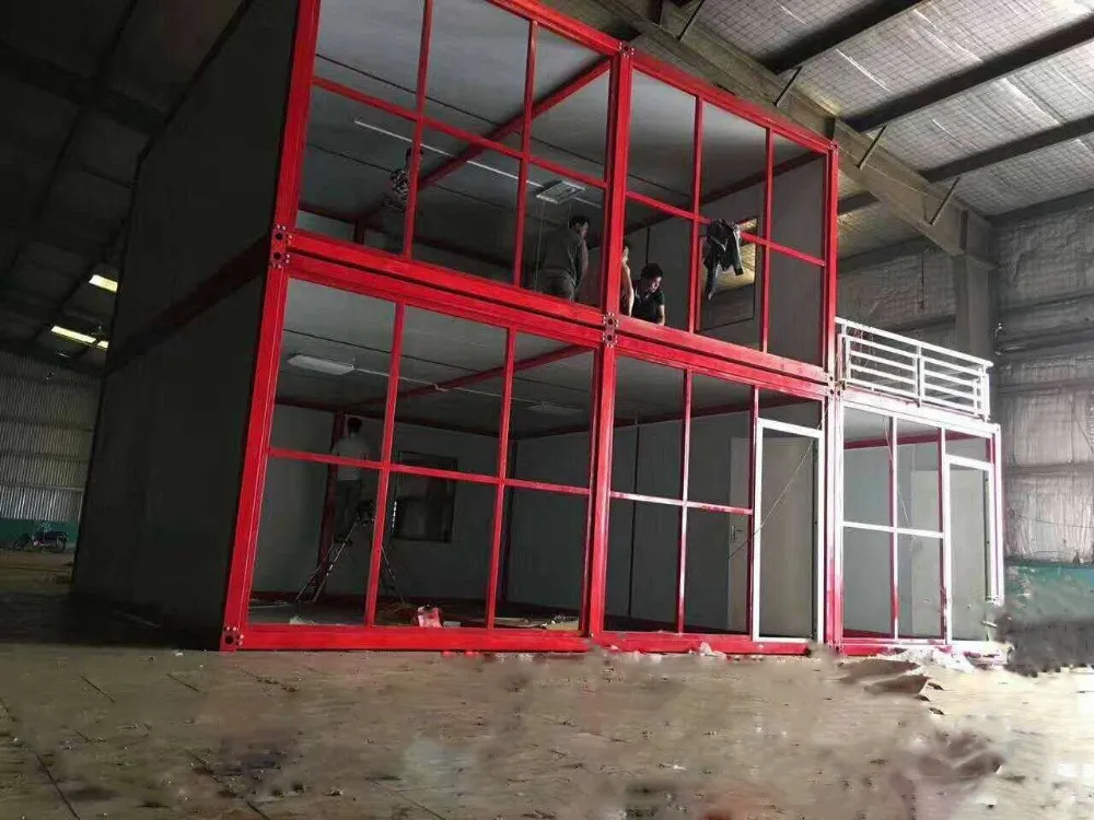 Prefab Flat Pack Homes , Two Story Container Container Houses Allstar Steel Homes Door Modern Made in China Hotel 50-150mm CE,BV