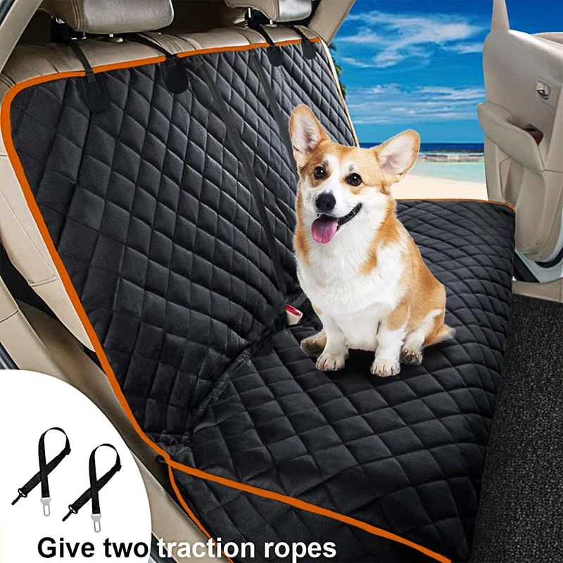 Foldable Washable Hammock Waterproof Durable Carrier Black Pet Dog Car Seat Cover for Back