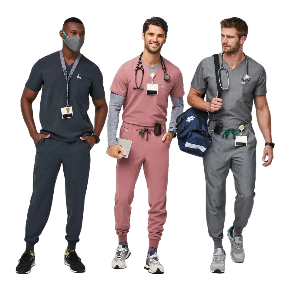 latest stretch comfortable anti wrinkle figs take care scrub suits health doctors and nurses medical scrubs jogger sets for men