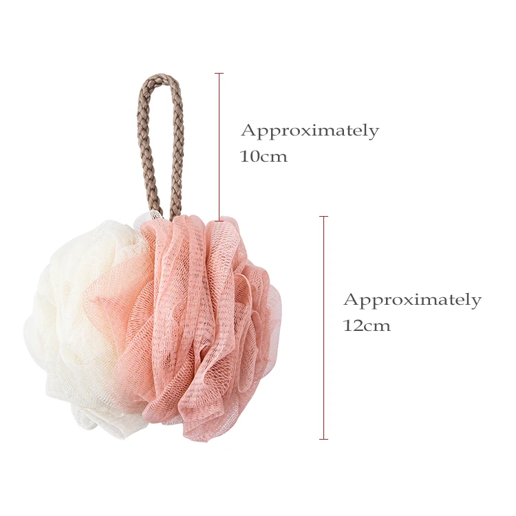 Ready To Ship 50g Dual Color Soft Exfoliating Loofahs Puffs Shower Mesh Cleaning Bath Balls Scrubs Sponges