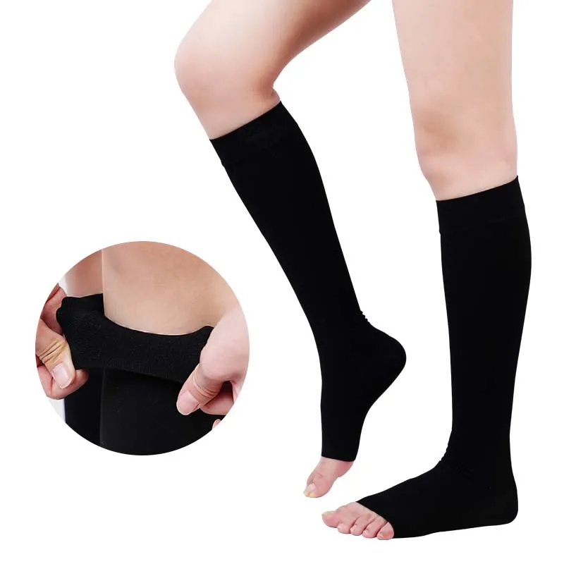 Women compression anti-embolism stocking 20-30mmhg Knee high hospital pressure stockings Varicose veins stocking