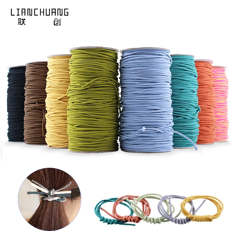 2mm 2.5mm  hair ties Elastic hair  Bands  Scrunchies Wholesale Custom Elastic Hair Band Elastic Cord Scrunchies