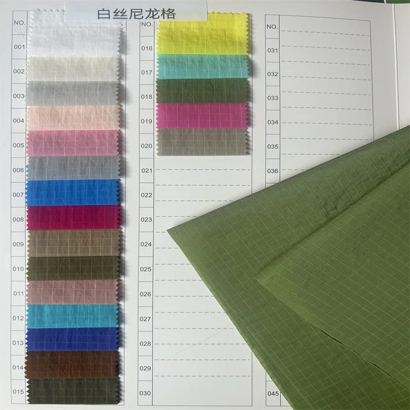 380T waterproof checks taffeta crepe plaids polyamide ripstop nylon fabrics