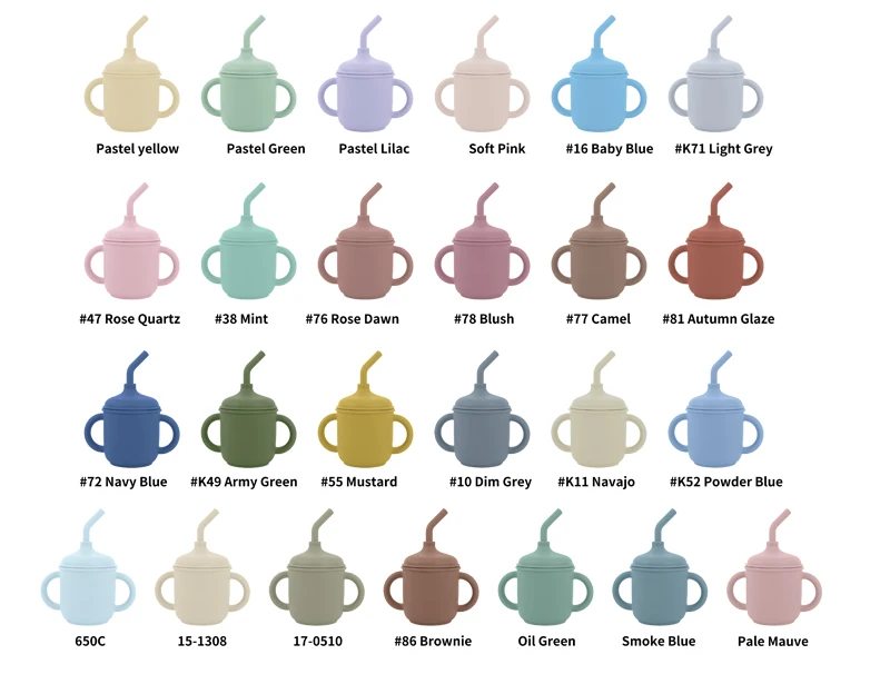 unique products to sell BPA Free food grade Soft Material learning cup training set baby silicone straw drink cup