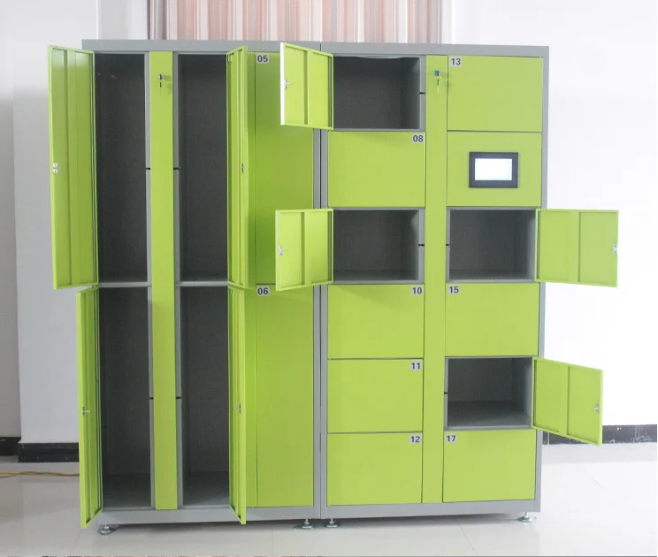 Smart storage locker for large luggage for airport mall company use