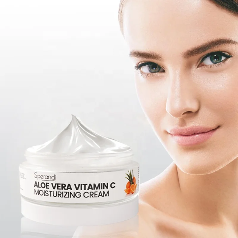 Skin Care Repair Hydrating Brightening Aloe Vera Vitamin C Moisturizing Facial Anti Acne Whitening Face Cream For Glowing Skin