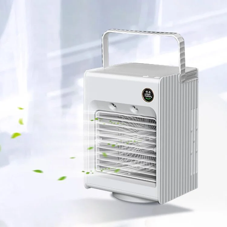 Cool Small Camping Fan USB Portable Rechargeable Stand Mini Table Fan Air Conditioner Mist Air Cooler Fan