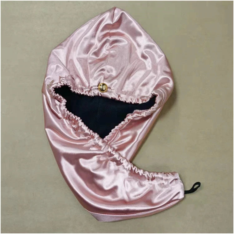 Microfiber satin hair turban wrap towel custom head towel turban for spa