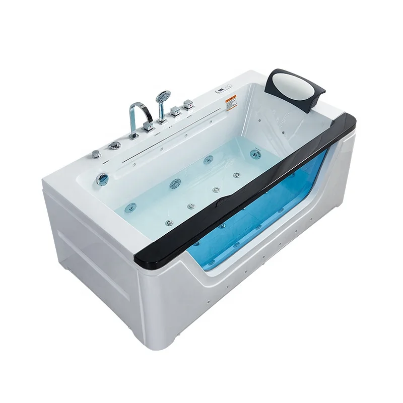 ICEGALAX Freestanding Acrylic Whirlpools Spa Bathtub Solid Surface Smart Jaccuzzi Massage Bath Tub for One Person Using