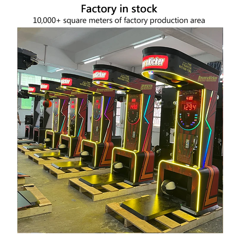 Coin Operated Arcade Kicking And Boxing Combo Box Game Machine 2 Fist Punch And Kick Stand Punching Bag Kick Boxing Machine