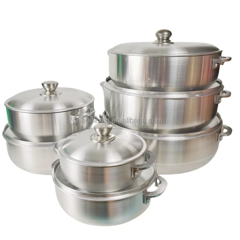 Best-selling kitchen 7-piece Aluminum cookware set Cooking pot with aluminum LIDS Polished and polished aluminum casserole set