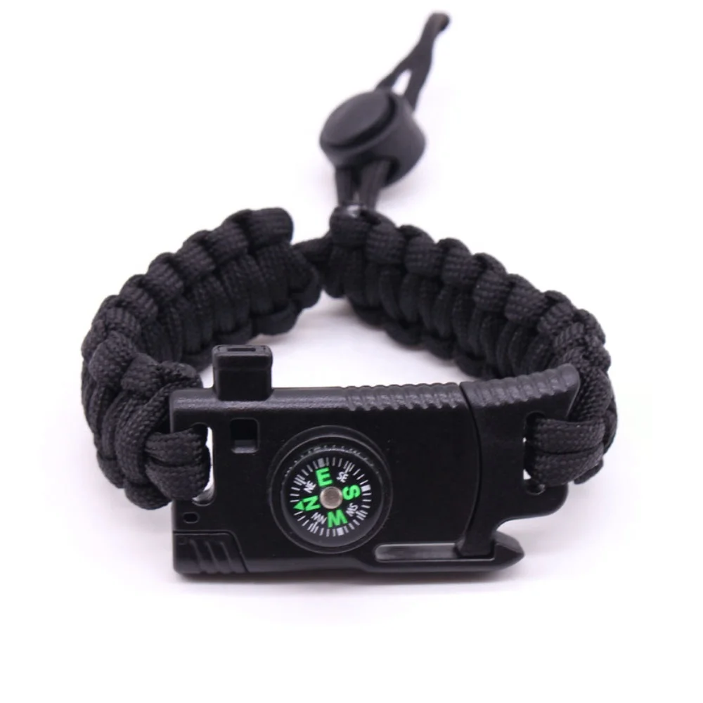 Outdoor Camping 550lb Armband Knife Compass Tactical Survival Parachute Cord Bracelet