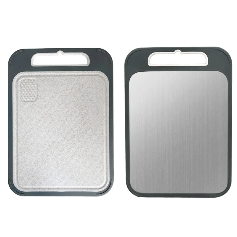 New Design 304 Stainless Steel Wheat Straw Multi-funtion Double Sided Kitchen Chopping Cutting Board