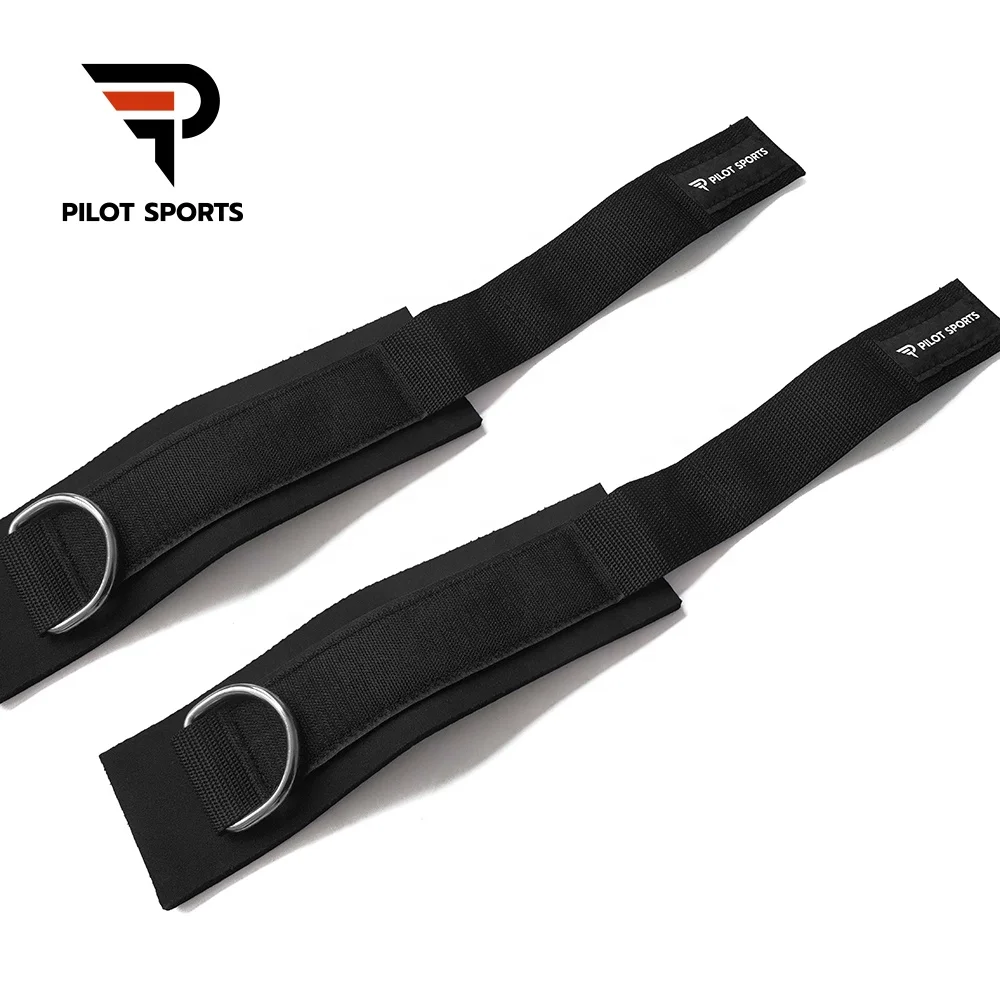 PILOT SPORTS Workout Fitness Neoprene Padded Ankle Strap Weight Lifting Gym Ankle Straps For Cable Machines