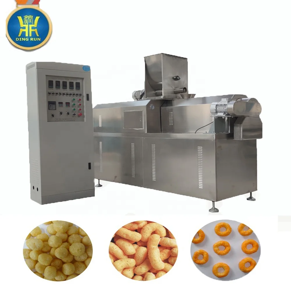 puffs corn stick snack production line plant automatic high efficient puffed snacks food making extruder machine