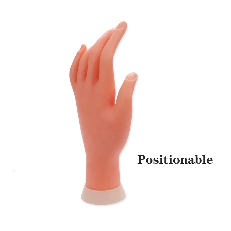 Nail Practice Hand Model Bendable Soft Prosthetic Plastic Flexible Training False Hand Mannequin Display Nail Practice Hand