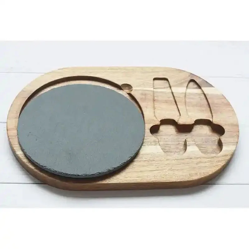 Sustainable Cheese Board and Sushi Steak Wooden Tray Restaurant Appetizer Serving Platter wooden Sushi cheese Tray with slate