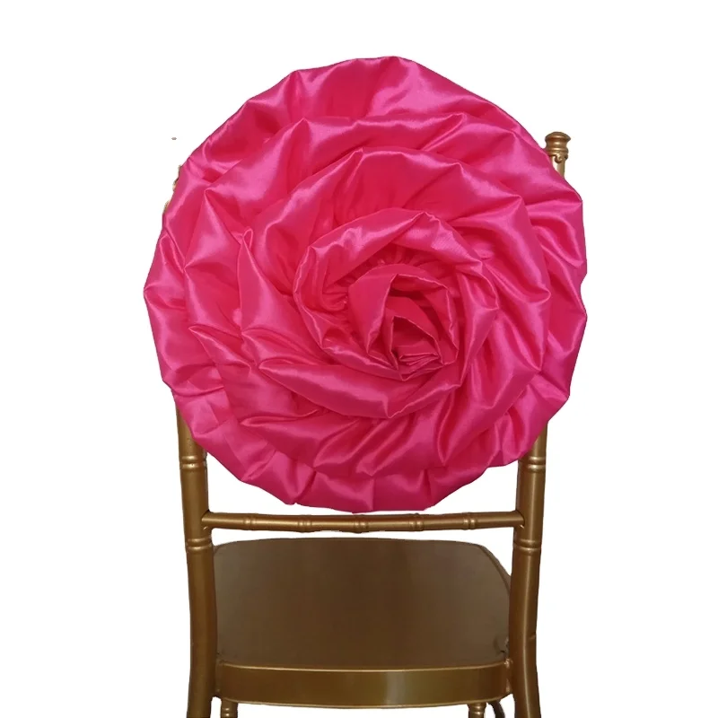 decorations for events party supplies Big 3d Flower Taffeta Wedding Chair Covers Sashes Bands