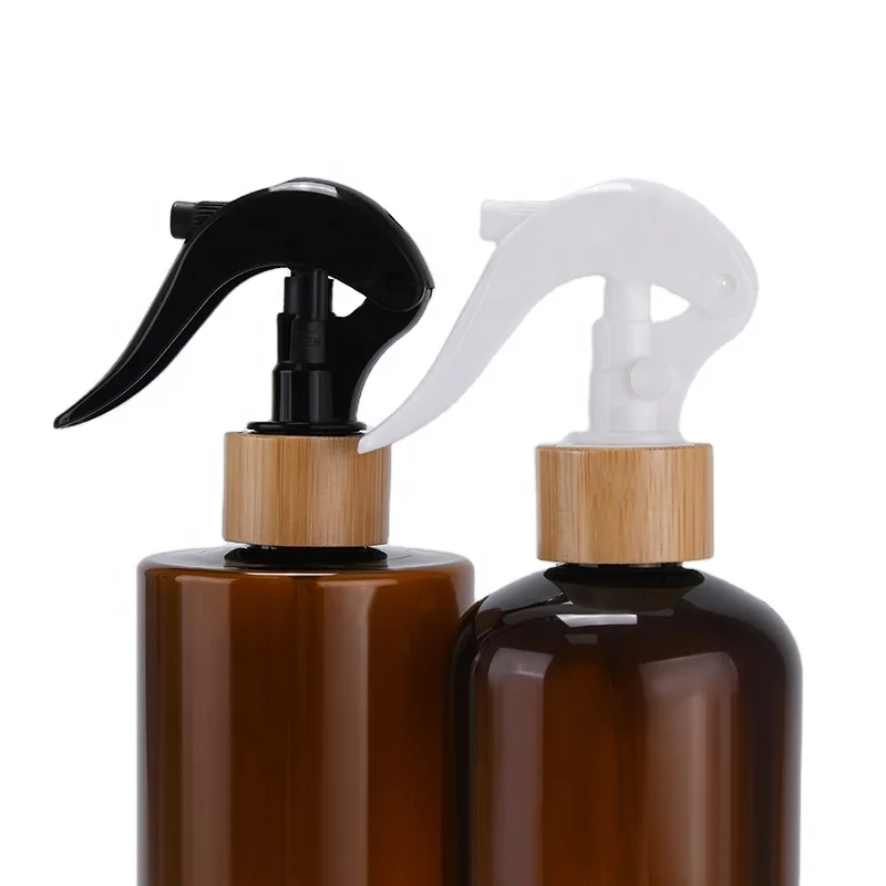 empty Hotel Supplies cosmetic container eco friendly Wheat Straw Biodegradable Plastic bottle with bamboo trigger sprayer