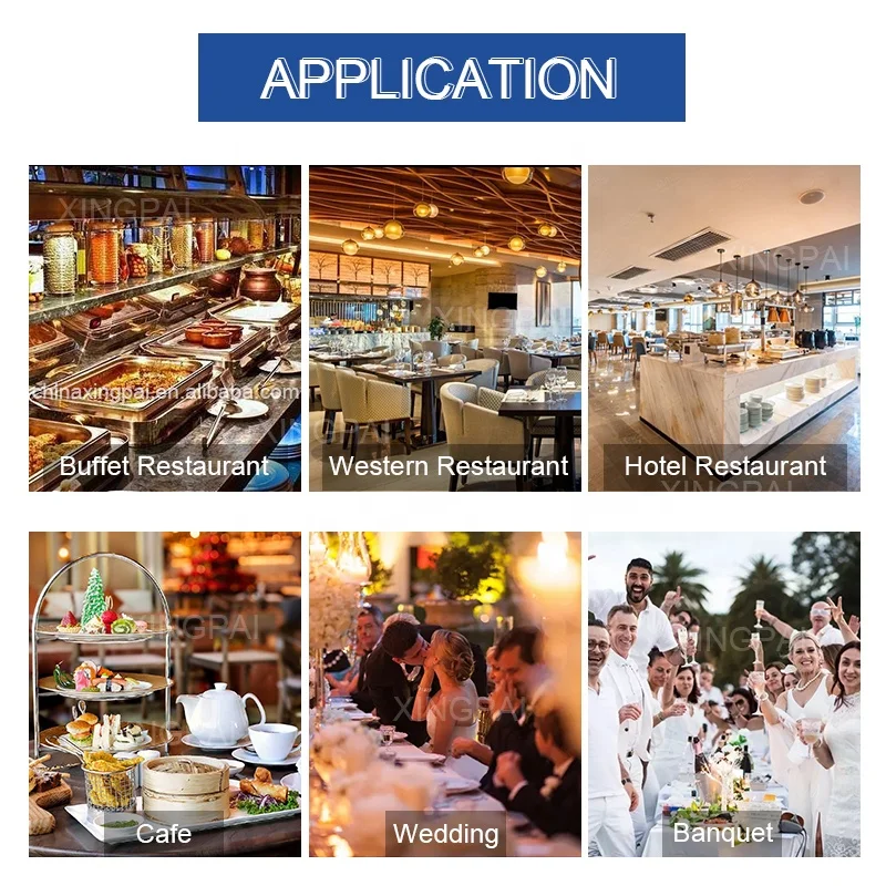 XINGPAI Catering Equipment Buffet Food Warmers Buffet Chafing Dish Stainless Steel Glass Lid Chafing Dishes For Catering