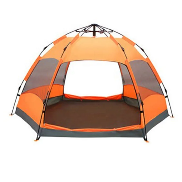 Outdoor Family4-6 Person Automatic Camping Hexagon Tent Waterproof Portable Double layer Dome Tent Hiking Traveling Instant Tent