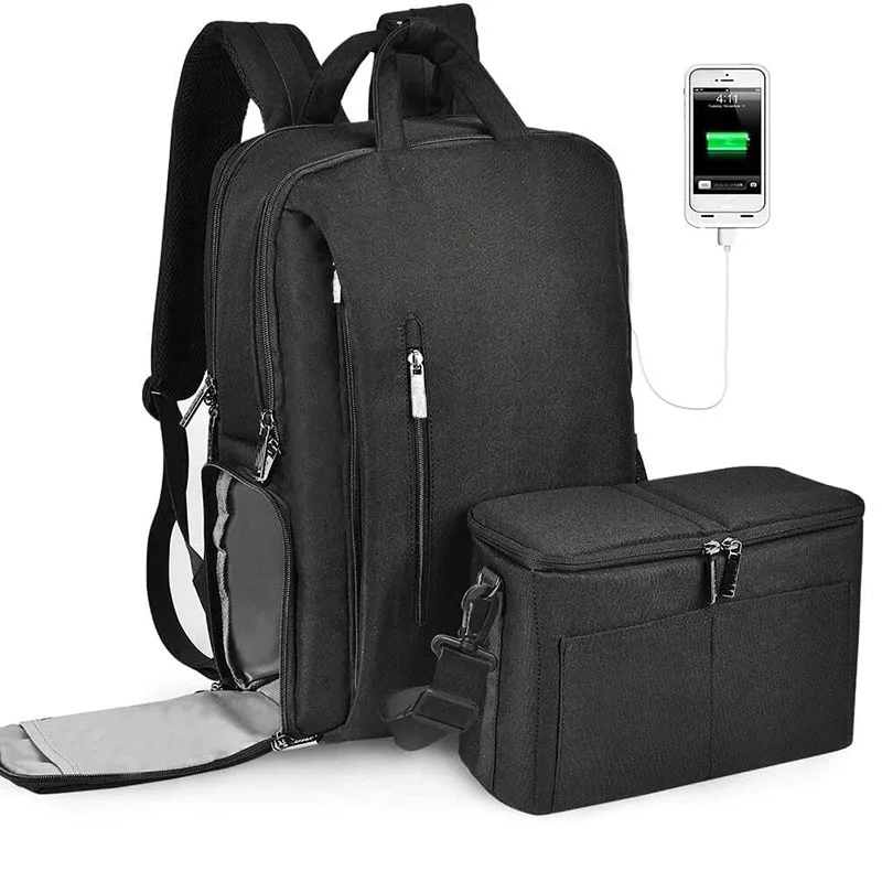 DSLR Camera Backpack Bag Waterproof Anti Theft with 15.6 inch Laptop Compartment USB Charging Port Tripod Holder Rain Cover