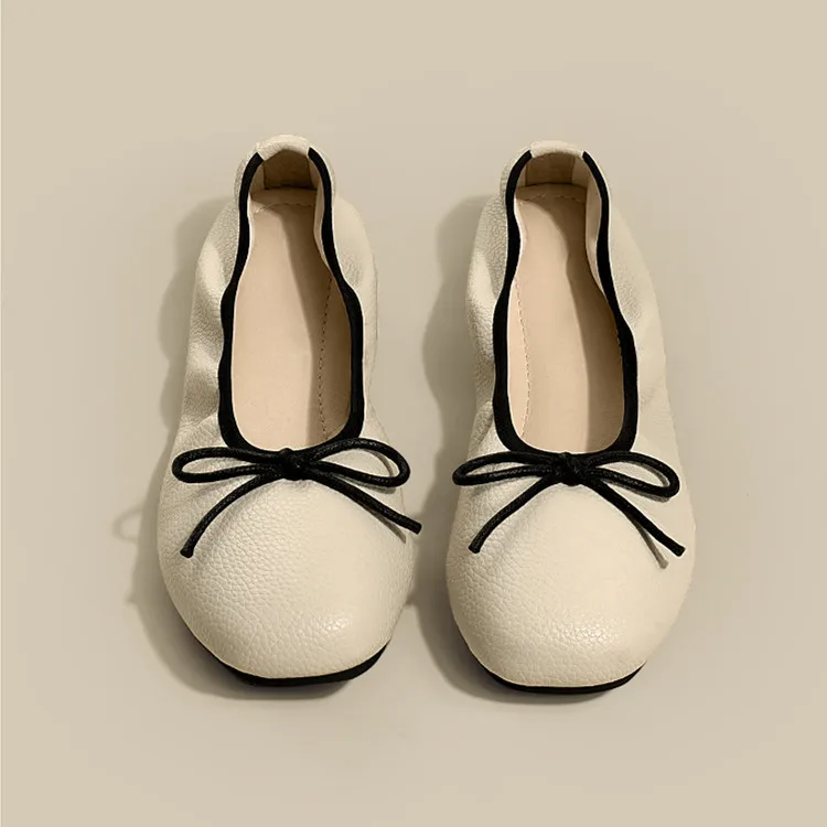 New Bow Cute Knot Round Toe Part Dress Shoes Breathable Loafers Casual Outdoor Walking Shoes Ladies Ballet Flat Shoes For Women