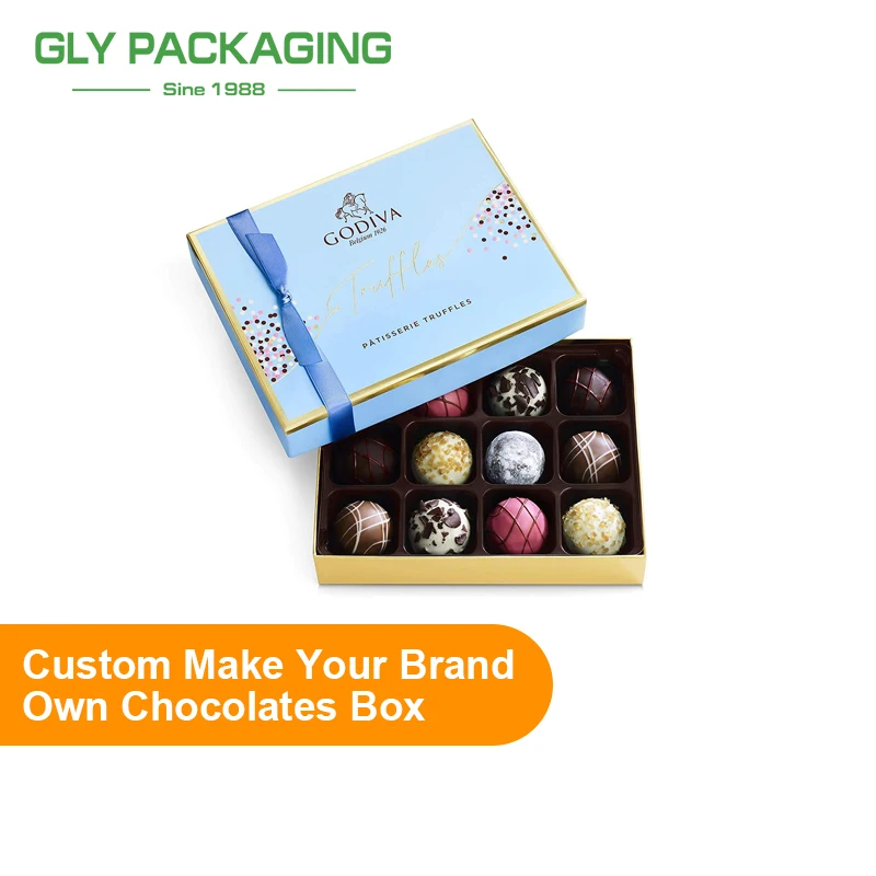 Custom Hot Empty Gifts Chocolate Strawberry Praline Boxes of Trays Insert Valentines
