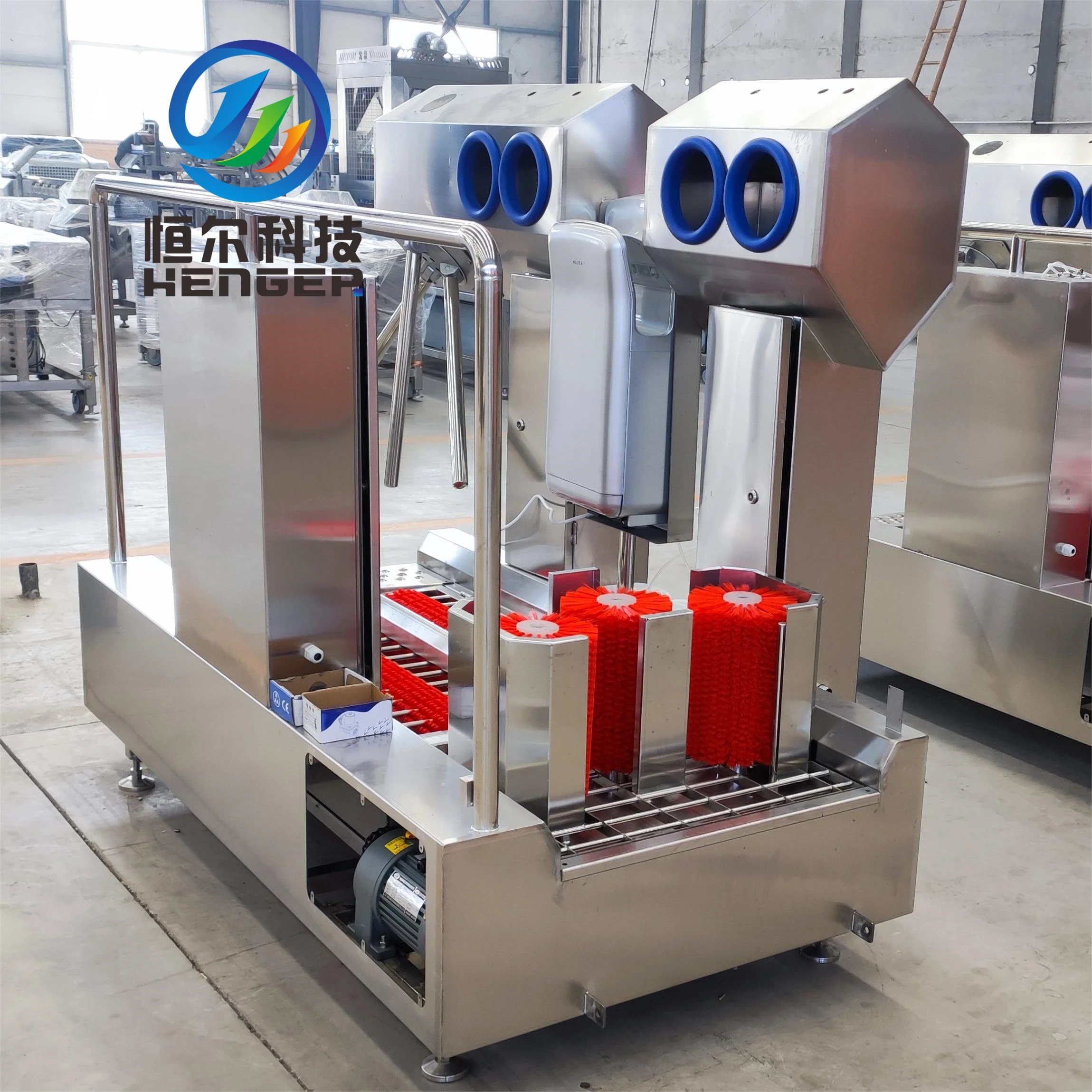 Compact Hygiene Station Industrial Shoe Sole Cleaning Machine Boot Washing Machine for Meat Factory