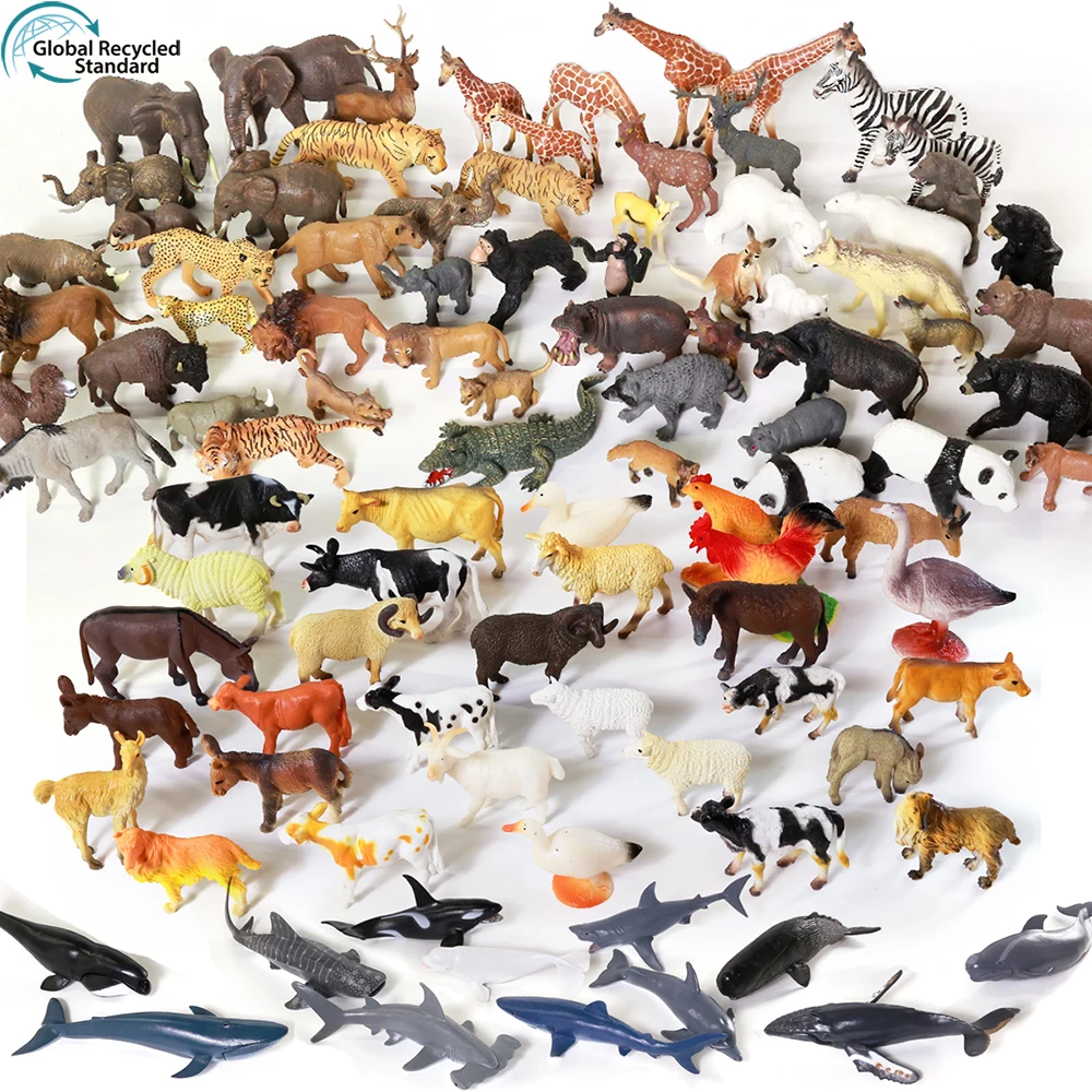 Accept custom OEM ODM PVC educational wild sea farm animal horse model set plastic animal GRS toy for kids play 2024