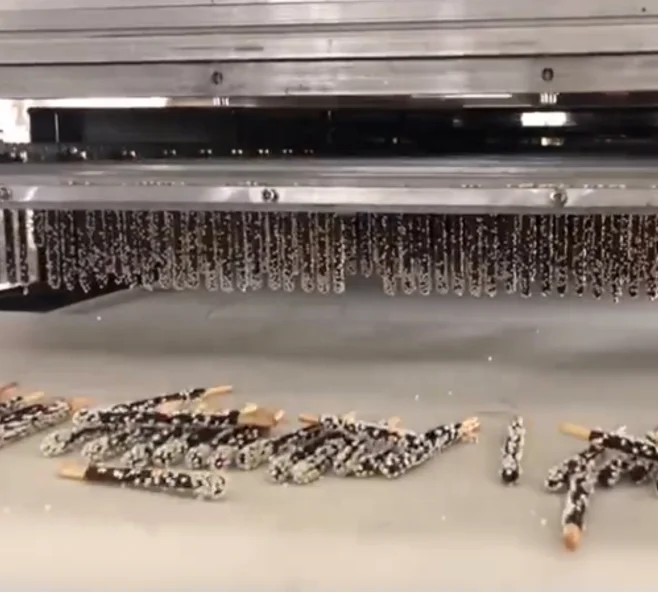 Stick Biscuit dipping chocolate with nut machine