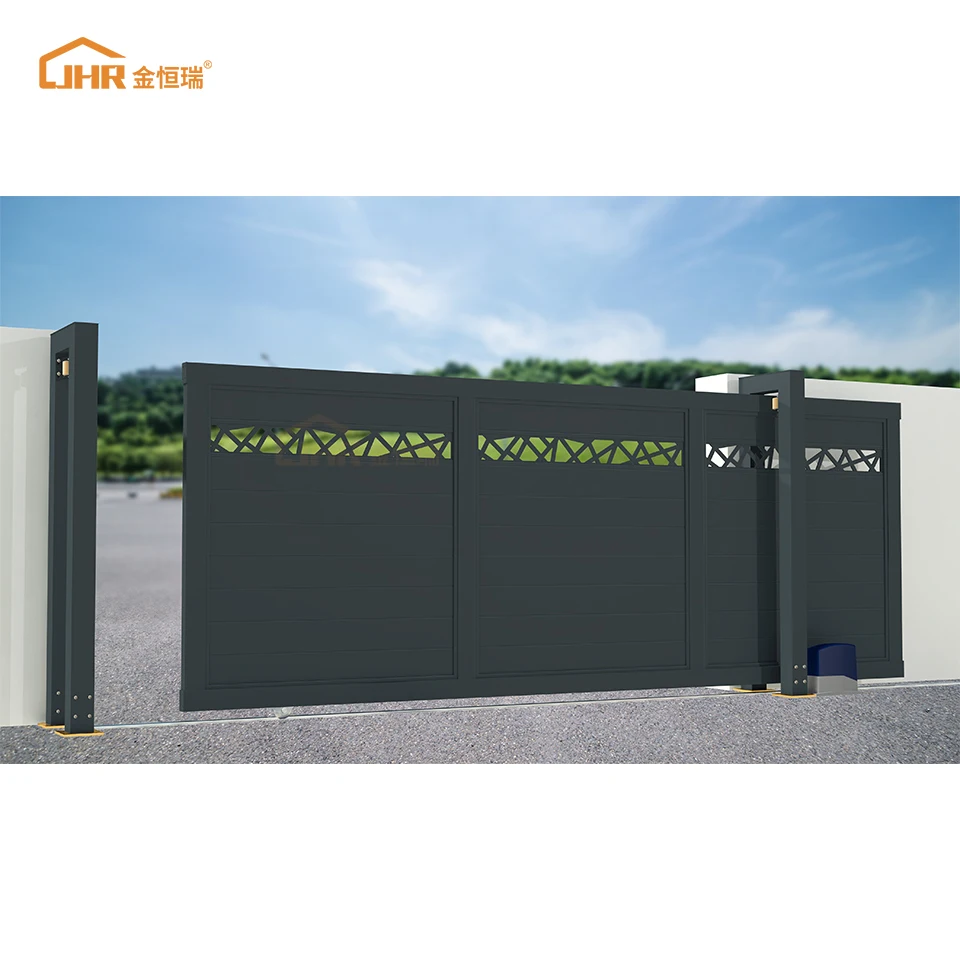 JHR Factory Direct Customized Commercial Metal Swing Sliding Gate Customized Aluminium Gates Driveway  With Manufacturer Price