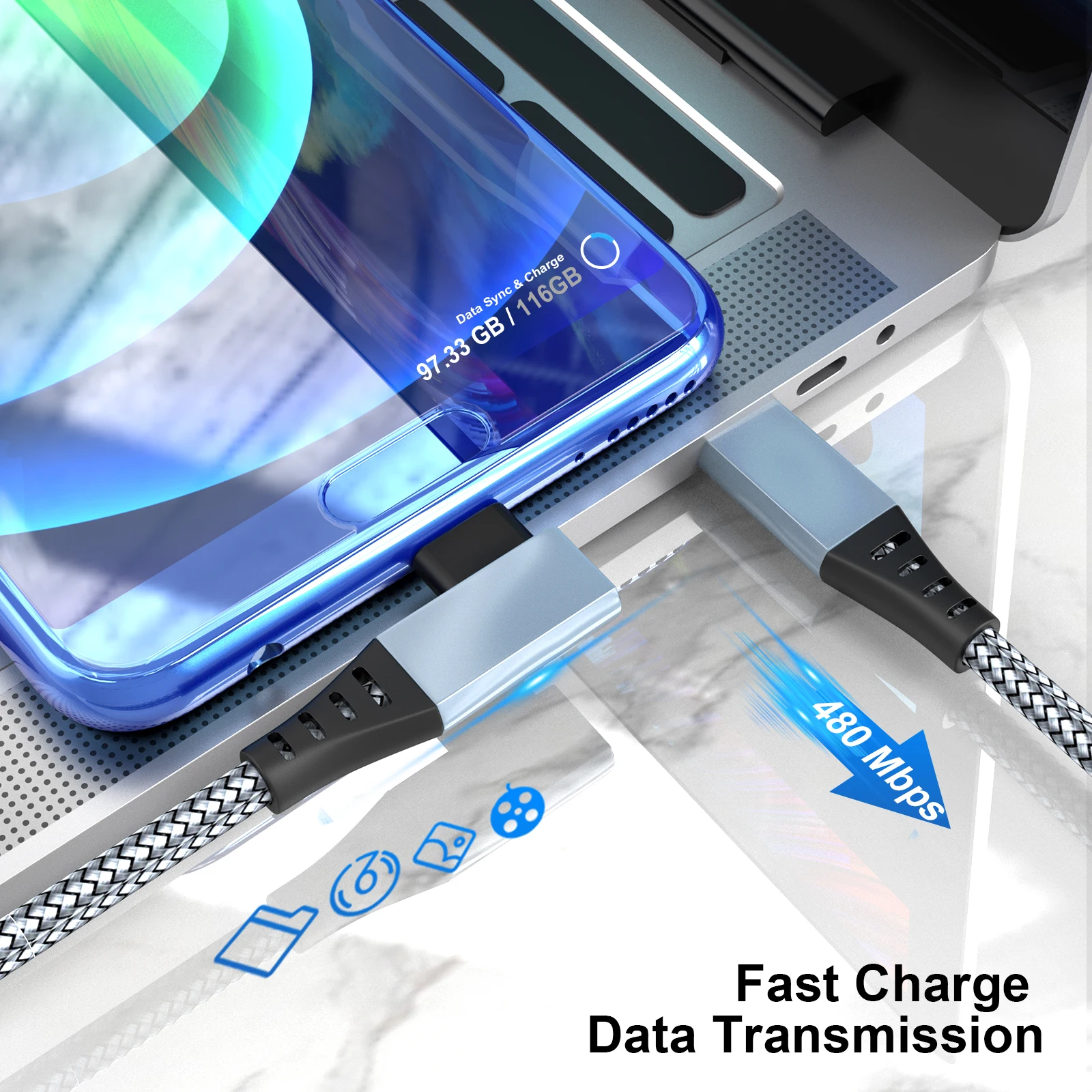 2022 New Trend Nylon Braid Type C Pd Quick Charging Cable Usb C 90 Degree L Shape Right Angle Cable For for Oculus Quest VR