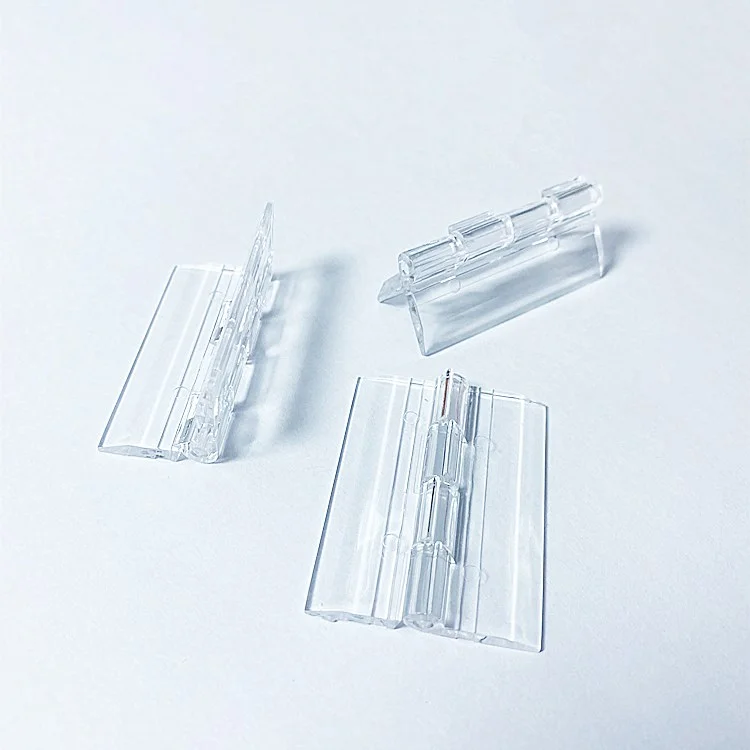 Hoone hot sales 45mmx34mm Clear Acrylic Plastic Clips Clear Transparent Plastic Hinge for box