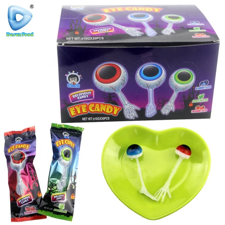 Hot Selling Colorful Crazy Eye Pop Hand Foot Shape Lollipop Candy