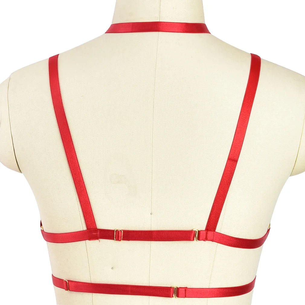 Fetish Cage Rave Wear Body Harness Lingerie Goth Crop Tops Pentagram Bondage Bra Lingerie Harness Belt Star Harness Bra