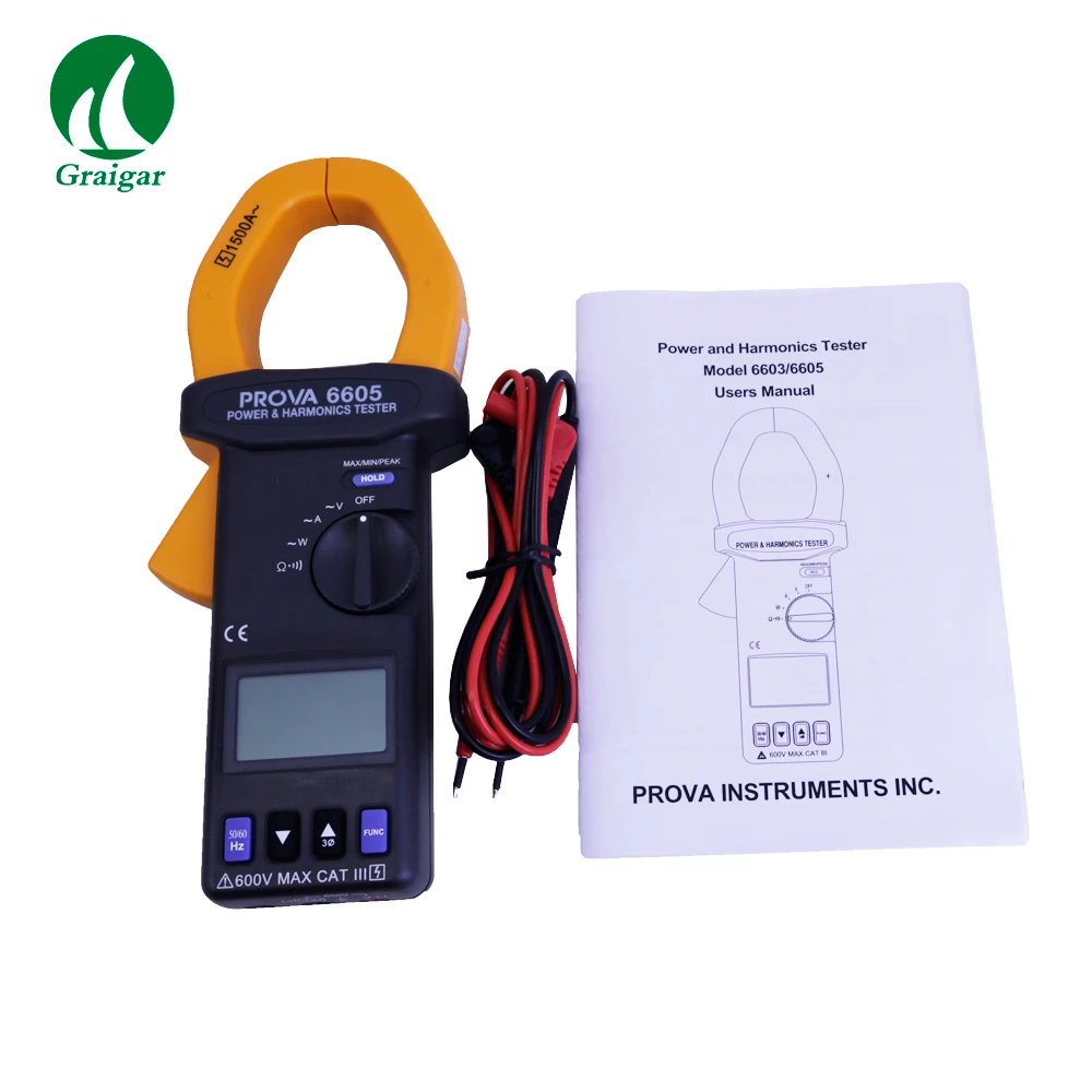 Тестер мощности и гармоники PROVA6605, анализатор мощности и гармоники переменного тока, базовая точность 2.0%