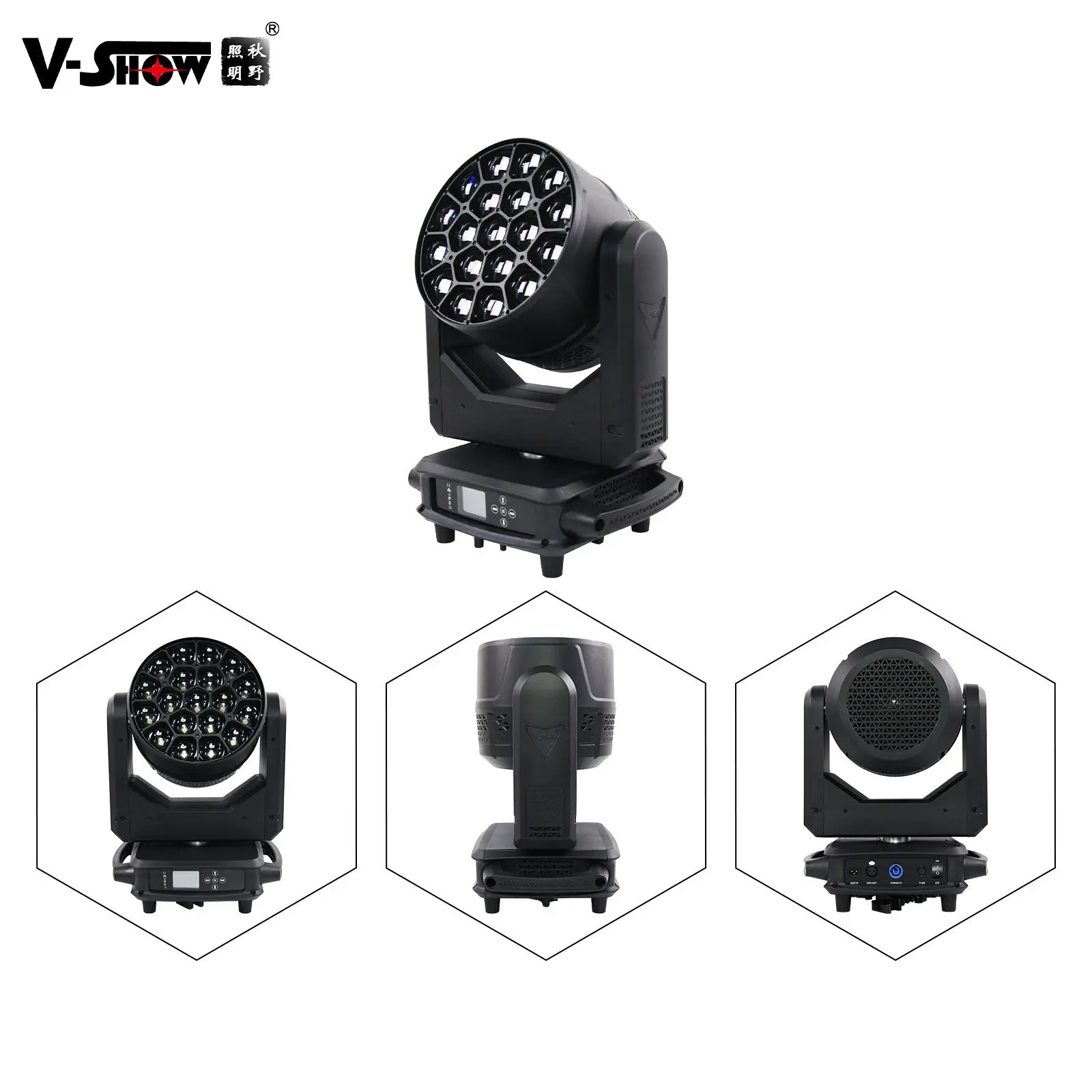 VSHOW R1940L Splash Wash Moving Heads 19pcs 40W RGBW LED Beam Wash Big Eye Moving Head DMX Stage Lights