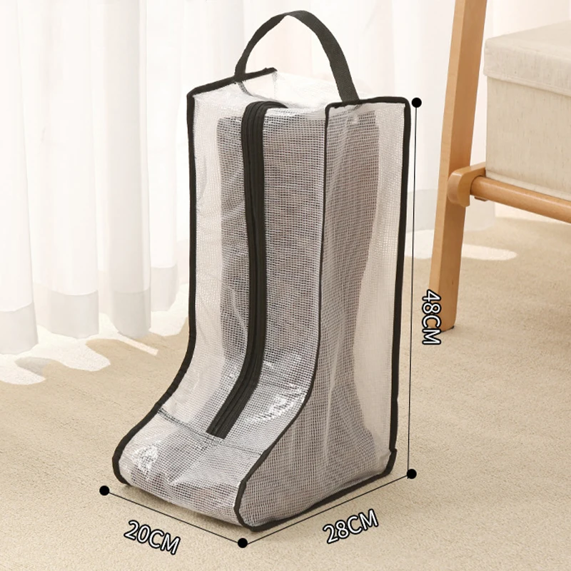 Portable Transparent Nylon Boot Protector Multi-Functional Dustproof Moisture-Proof Shoe Storage Bag Long Short Boot Coverage