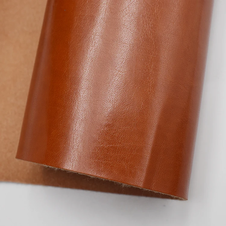 Smooth oily Color Changing pin grain PU Imitation Leather  for men handbag purse