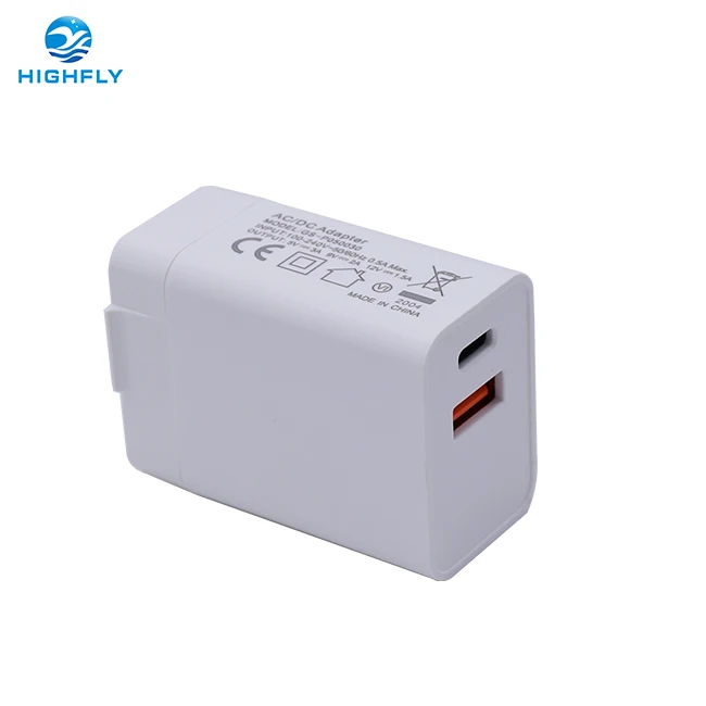 
Interchangeable US EU UK AU Plug Adapter Quick Charge PD Type C USB C QC 3.0 18W Fast Wall Charger 