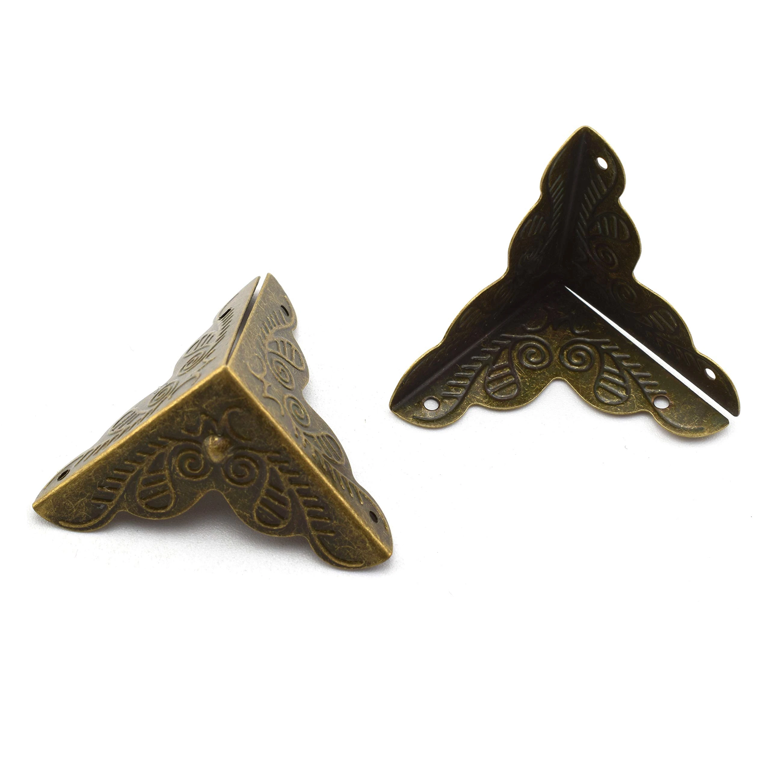 Furniture Corner Protector Antique Bronze Triangle Edge Decorative Metal Corner Guard for Jewelry Case Cabinet Storage Box