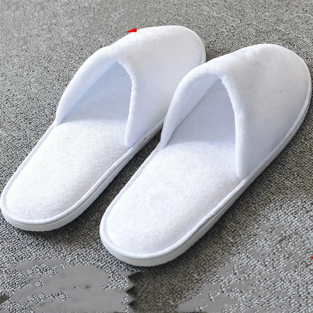 factory price wholesale  velvet velour plush hotel spa disposable indoor  slippers